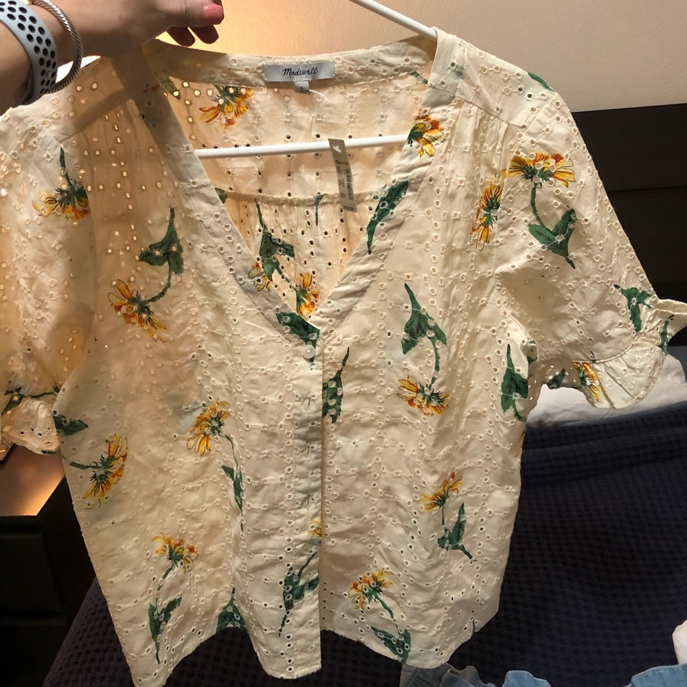 Madewell flower blouse